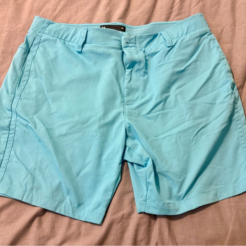 Under Armour Men's Aqua Blue Flat Front Shorts